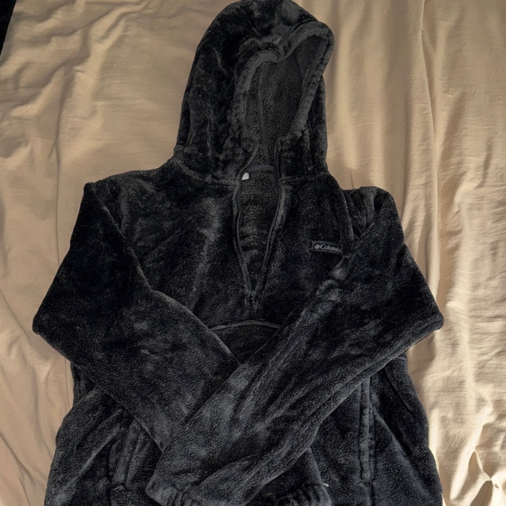 Columbia Charcoal Fleece Cropped Pullover